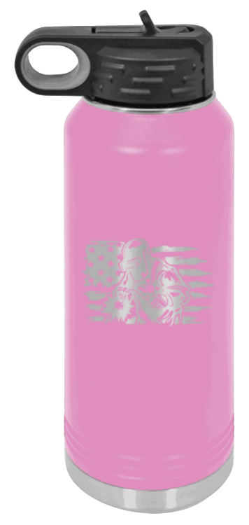 Welder Flag - 32oz Water Bottle Laser Engraved- Light Purple