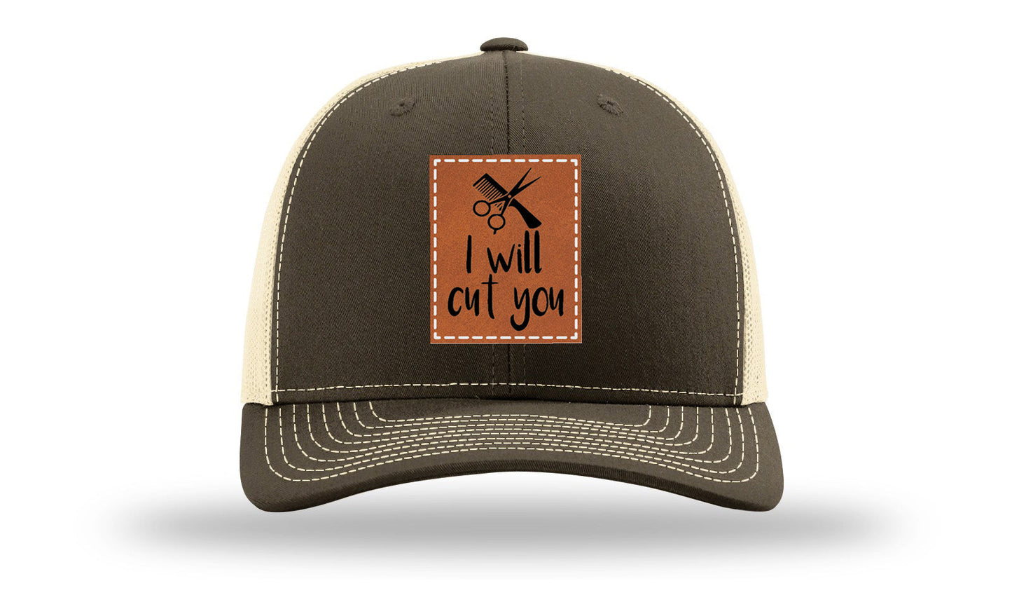 I Will Cut You Leather Patch Richardson 112 Hat