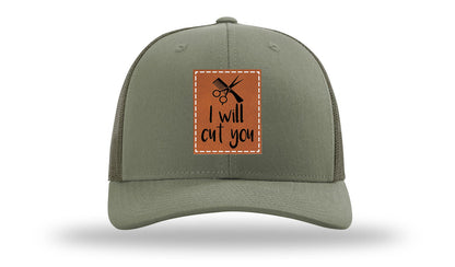 I Will Cut You Leather Patch Richardson 112 Hat
