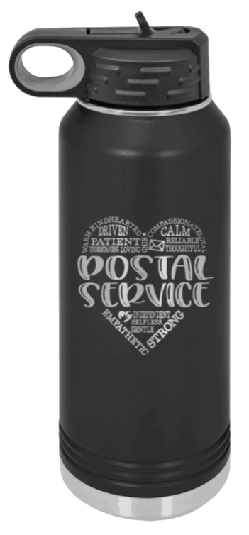 Postal Service - 32oz Water Bottle Laser Engraved- Black