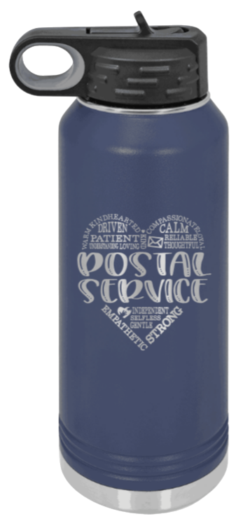 Postal Service - 32oz Water Bottle Laser Engraved- Navy