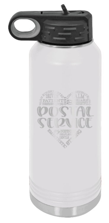 Postal Service - 32oz Water Bottle Laser Engraved- White
