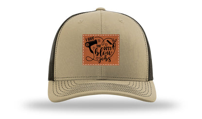 I Give The Best Blow Jobs Leather Patch Richardson 112 Hat-Khaki / Coffee