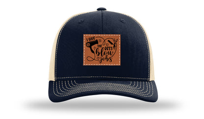 I Give The Best Blow Jobs Leather Patch Richardson 112 Hat-Navy /  Khaki
