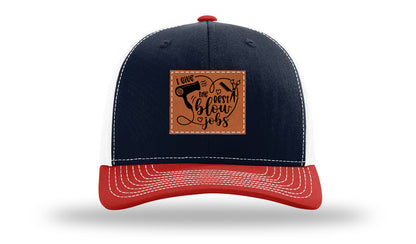 I Give The Best Blow Jobs Leather Patch Richardson 112 Hat-Navy / White / Red
