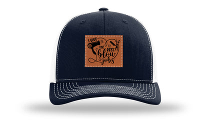 I Give The Best Blow Jobs Leather Patch Richardson 112 Hat-Navy / White