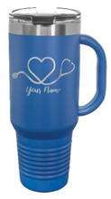 Load image into Gallery viewer, Stethoscope Heart with Name 40oz Handle Mug Laser Engraved
