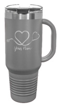 Load image into Gallery viewer, Stethoscope Heart with Name 40oz Handle Mug Laser Engraved
