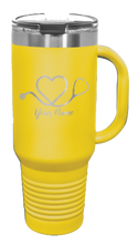 Load image into Gallery viewer, Stethoscope Heart with Name 40oz Handle Mug Laser Engraved
