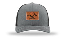 Load image into Gallery viewer, Heart Stethoscope with Name  Leather Patch Richardson 112 Hat
