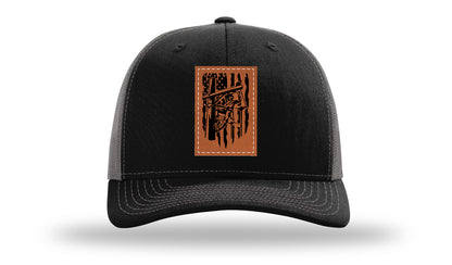 Lineman Work Leather Patch Richardson 112 Hat-Black / Charcoal
