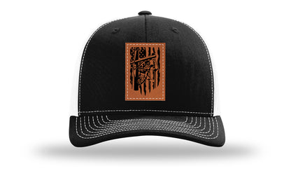 Lineman Work Leather Patch Richardson 112 Hat-Black / White