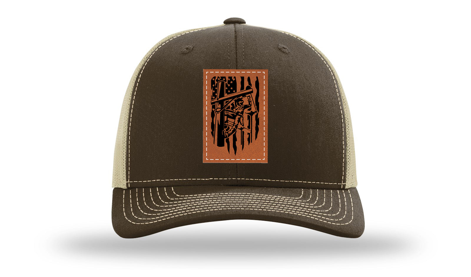Lineman Work Leather Patch Richardson 112 Hat-Brown / Khaki