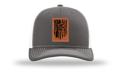 Lineman Work Leather Patch Richardson 112 Hat-Charcoal / White