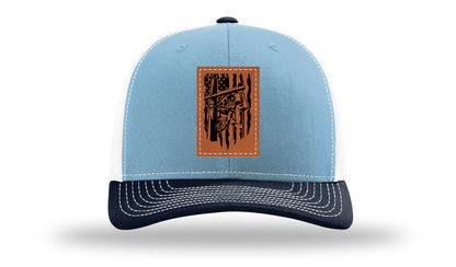 Lineman Work Leather Patch Richardson 112 Hat-Columbia Blue / White / Navy