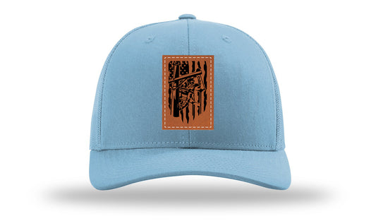 Lineman Work Leather Patch Richardson 112 Hat-Columbia Blue