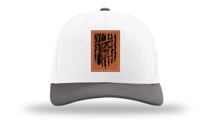 Lineman Work Leather Patch Richardson 112 Hat-White / Charcaol - CMB 