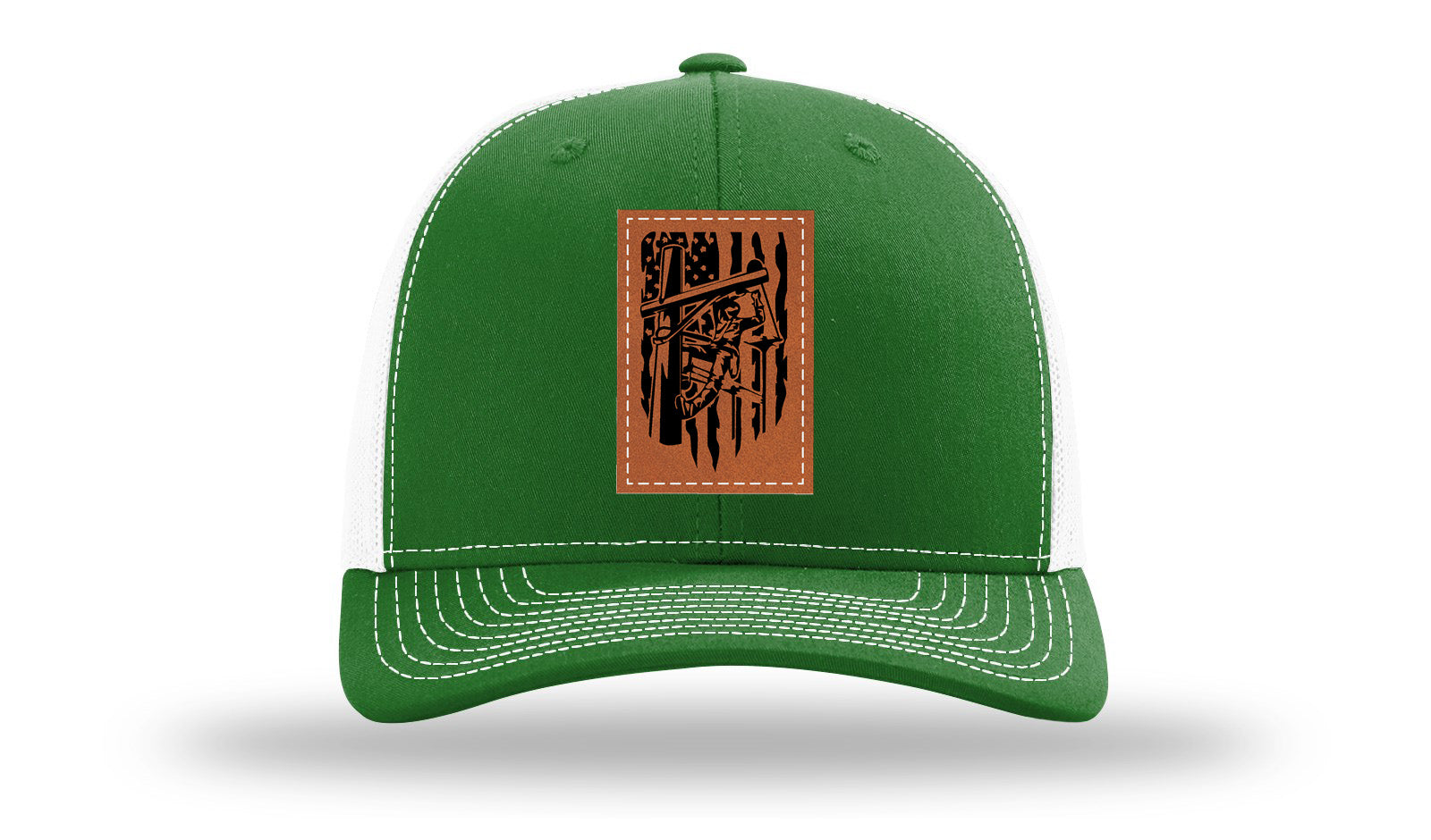Lineman Work Leather Patch Richardson 112 Hat-Kelly / White