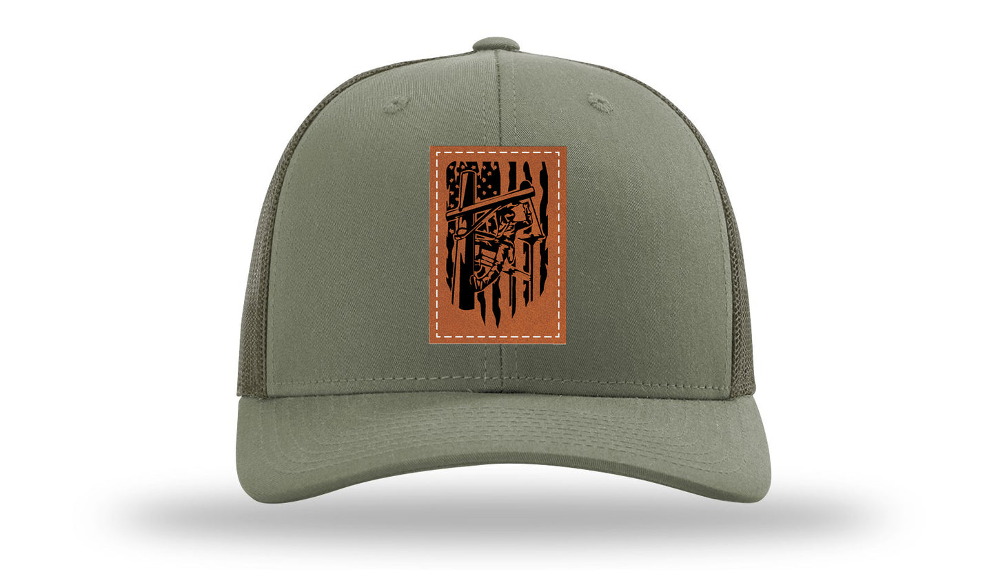 Lineman Work Leather Patch Richardson 112 Hat-Loden