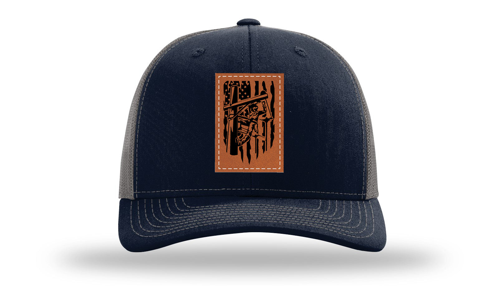 Lineman Work Leather Patch Richardson 112 Hat-Navy / Charcoal