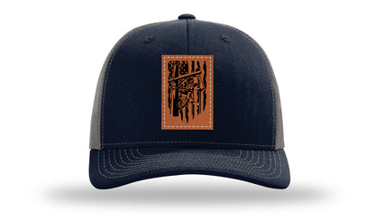 Lineman Work Leather Patch Richardson 112 Hat-Navy / Charcoal