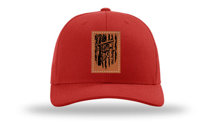 Lineman Work Leather Patch Richardson 112 Hat-Red