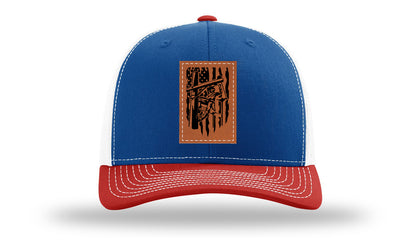 Lineman Work Leather Patch Richardson 112 Hat-Royal / White / Red