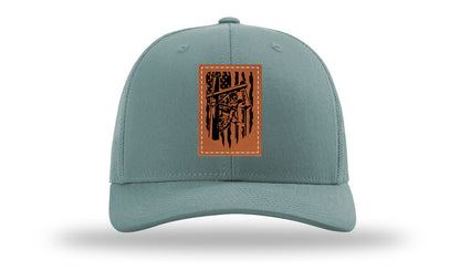 Lineman Work Leather Patch Richardson 112 Hat-Smoke Blue