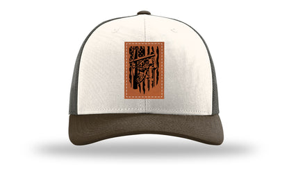 Lineman Work Leather Patch Richardson 112 Hat-Cream / Gray Brown / Brown