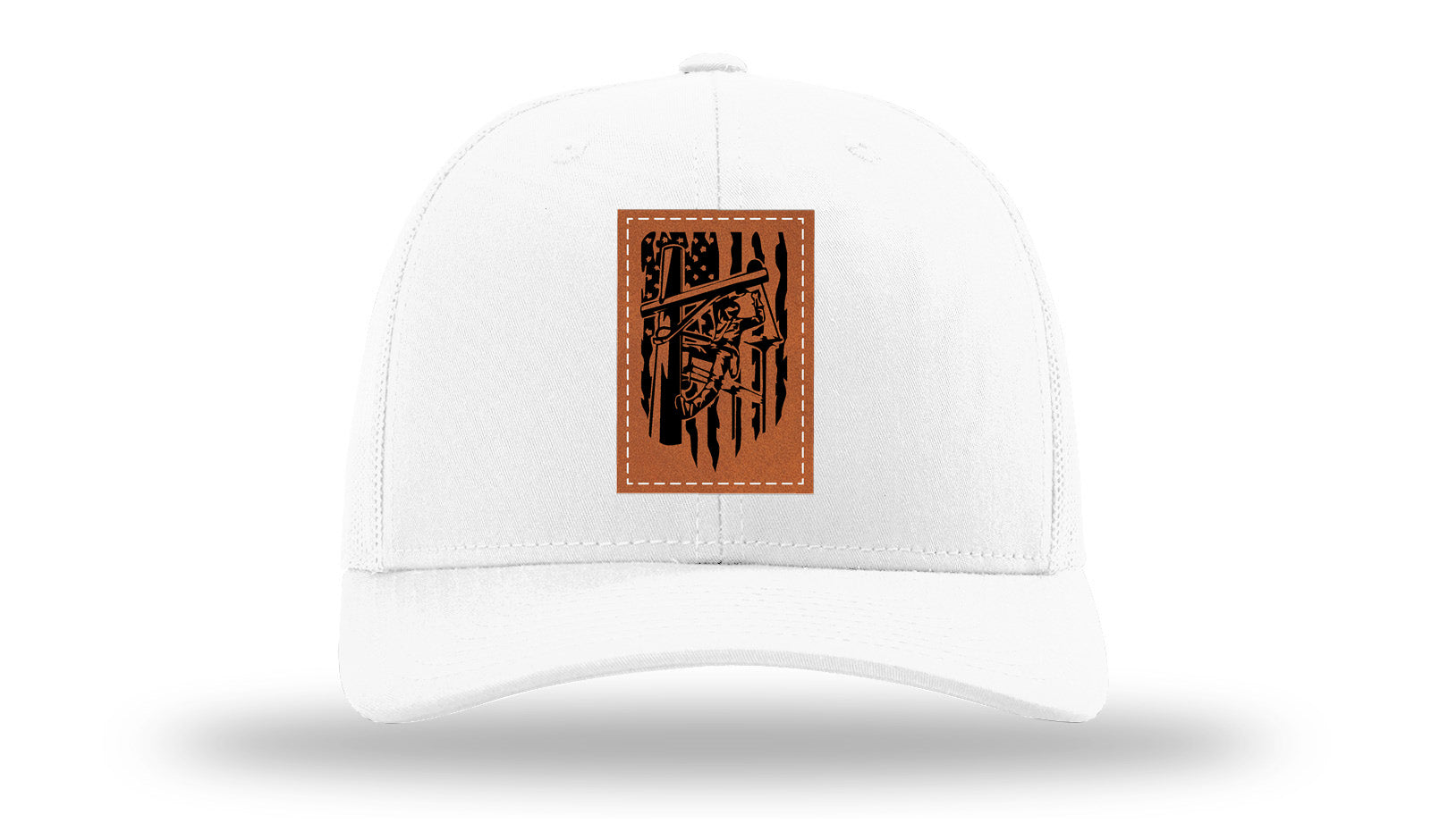 Lineman Work Leather Patch Richardson 112 Hat-White