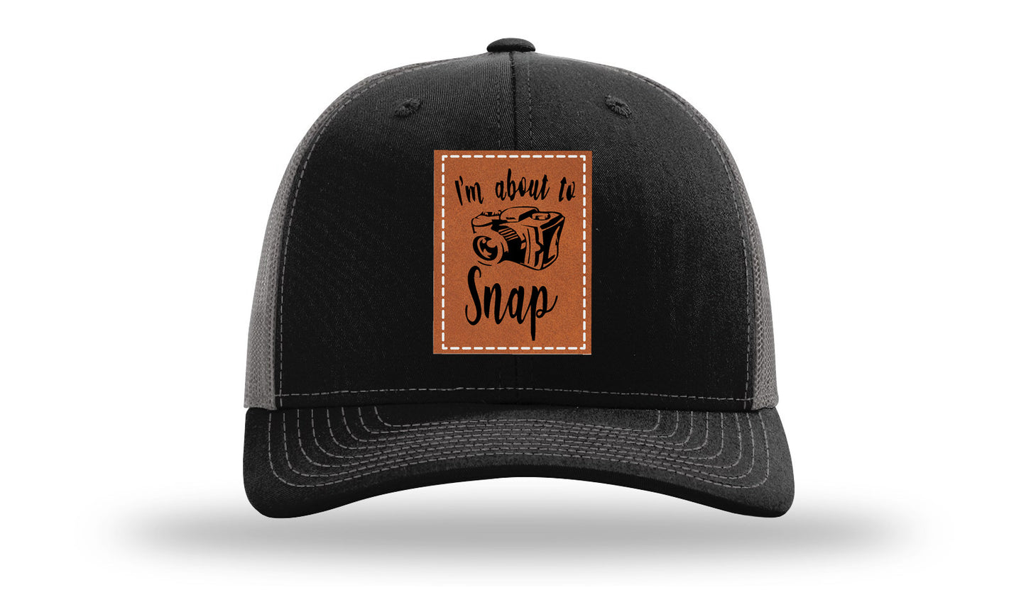 I'm About To Snap Leather Patch Richardson 112 Hat-Black / Charcoal
