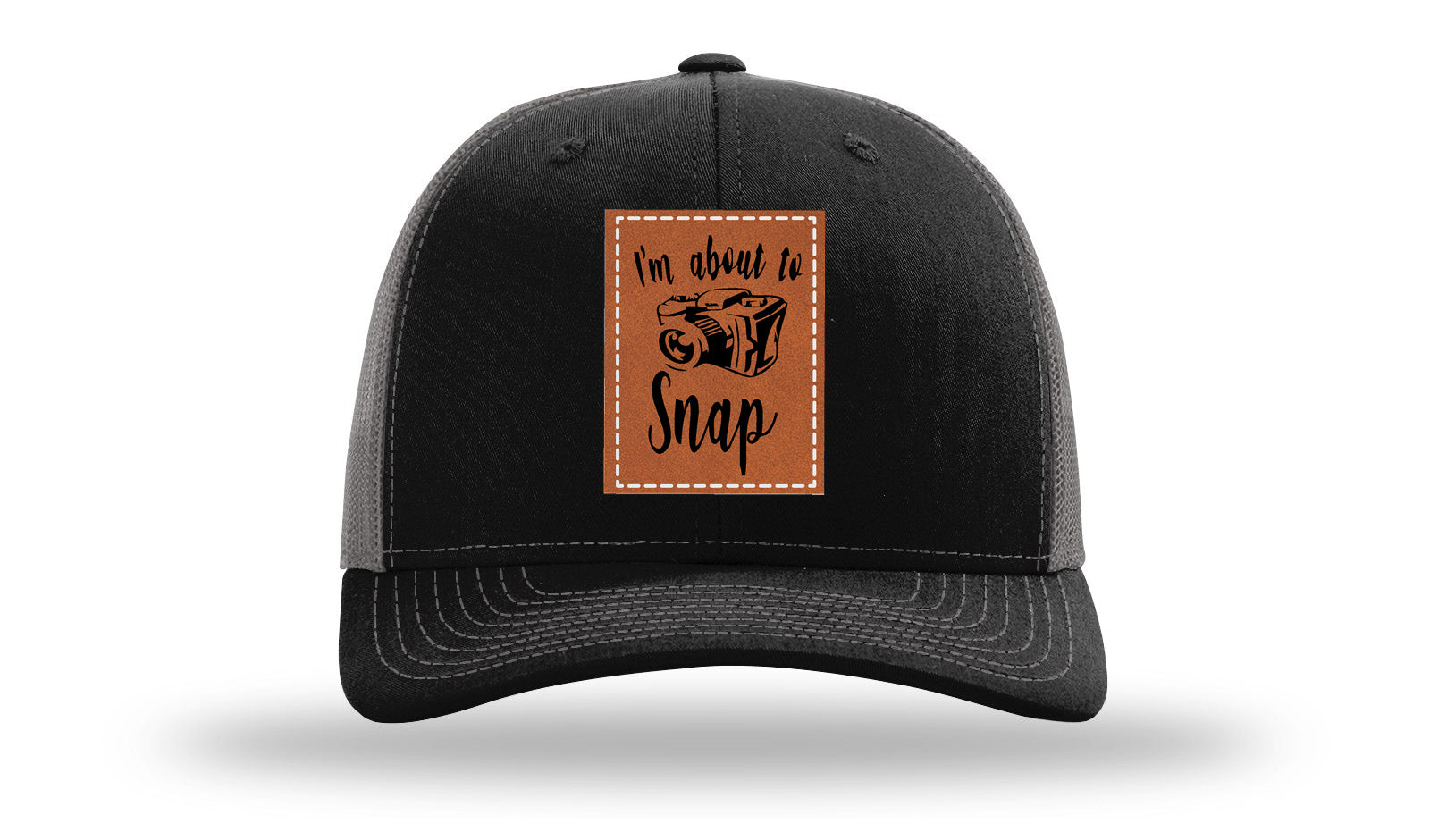 I'm About To Snap Leather Patch Richardson 112 Hat-Black / Charcoal