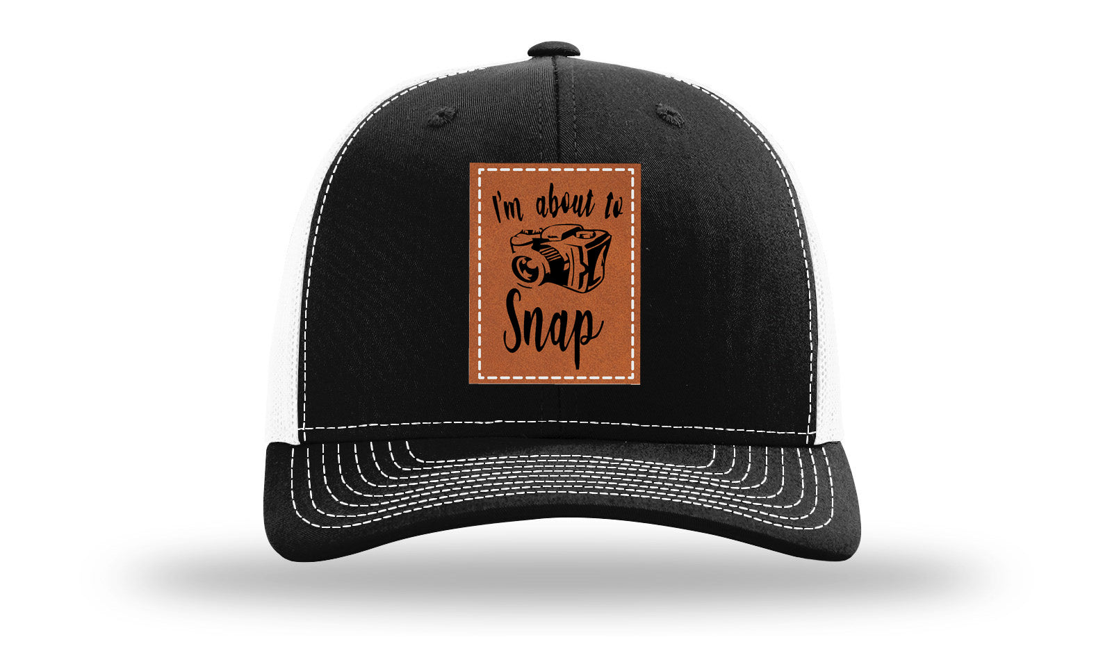I'm About To Snap Leather Patch Richardson 112 Hat-Black / White