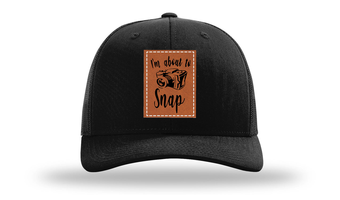 I'm About To Snap Leather Patch Richardson 112 Hat-Black