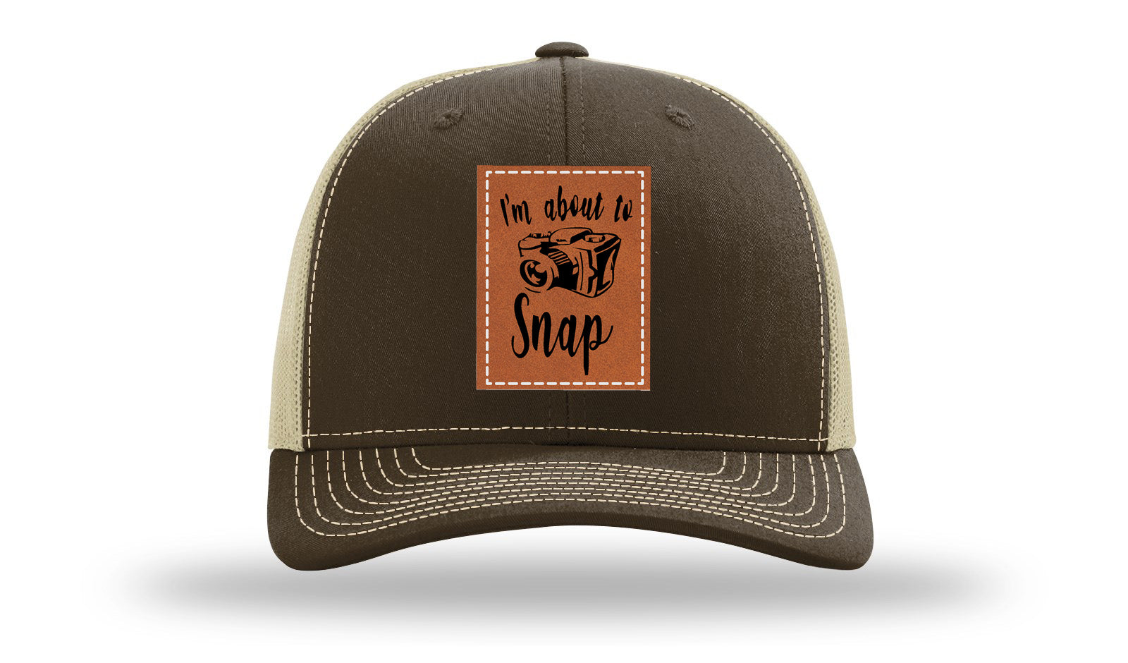 I'm About To Snap Leather Patch Richardson 112 Hat-Brown / Khaki