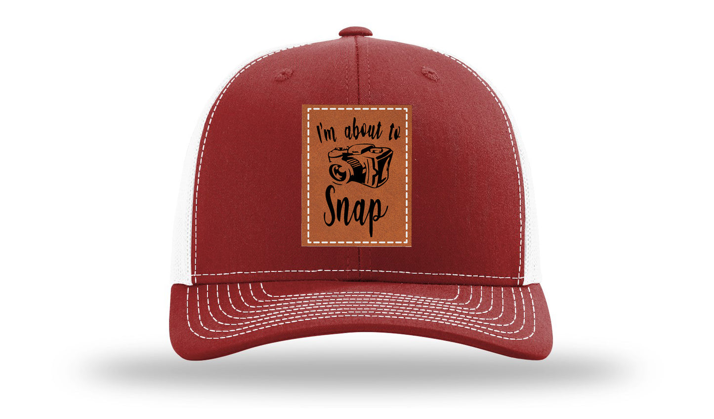 I'm About To Snap Leather Patch Richardson 112 Hat-Cardinal / White