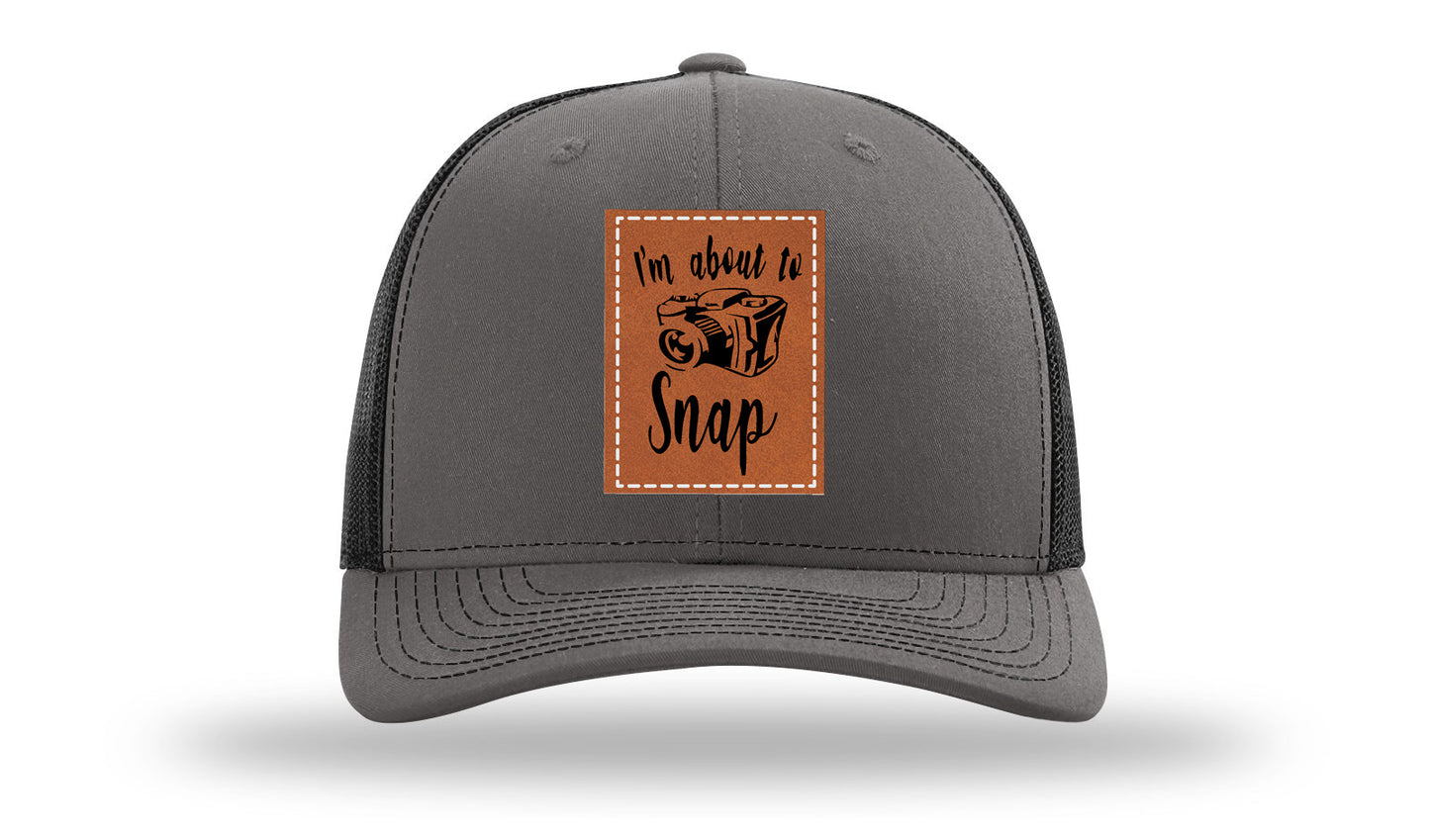 I'm About To Snap Leather Patch Richardson 112 Hat-Charcoal / Black
