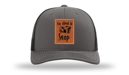 I'm About To Snap Leather Patch Richardson 112 Hat-Charcoal / Black