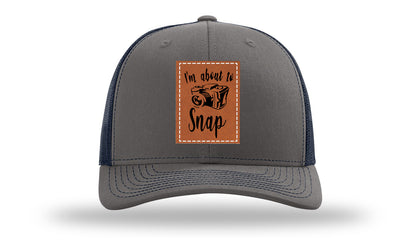 I'm About To Snap Leather Patch Richardson 112 Hat-Charcoal / Navy