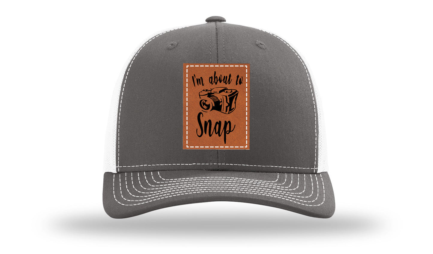 I'm About To Snap Leather Patch Richardson 112 Hat-Charcoal / White