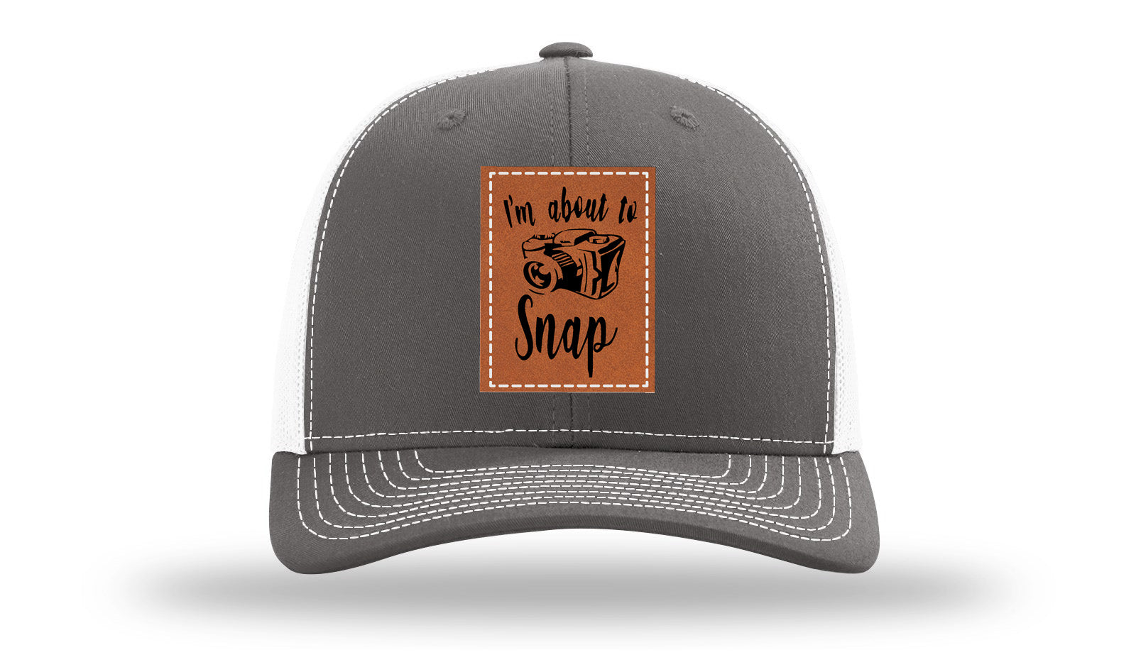 I'm About To Snap Leather Patch Richardson 112 Hat-Charcoal / White