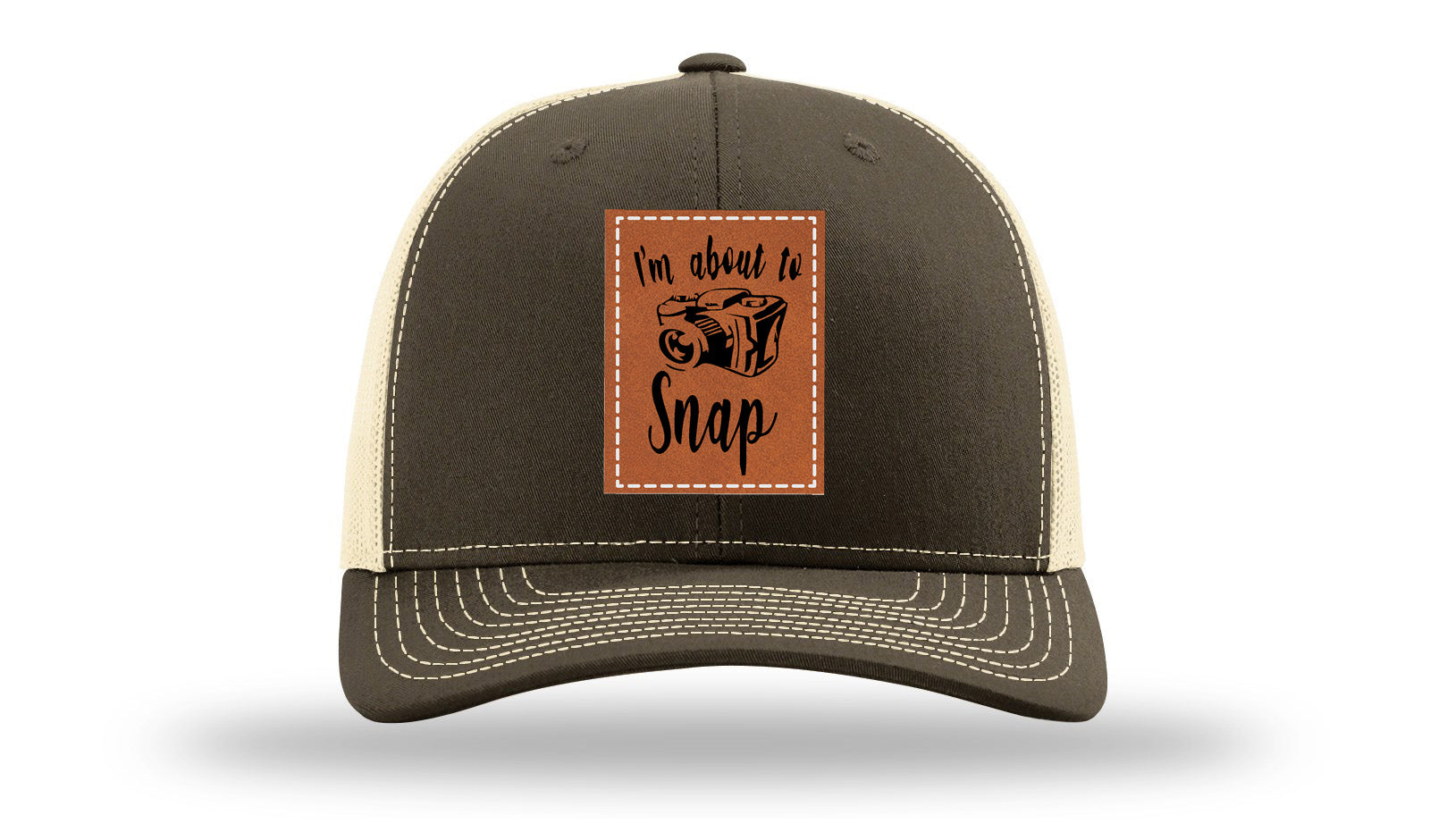 I'm About To Snap Leather Patch Richardson 112 Hat-Chocolate Chip/  Birch