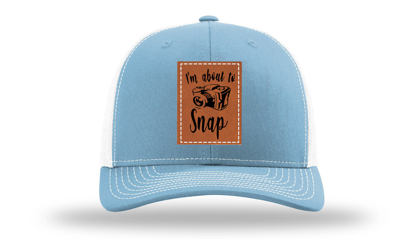 I'm About To Snap Leather Patch Richardson 112 Hat-Columbia Blue / White