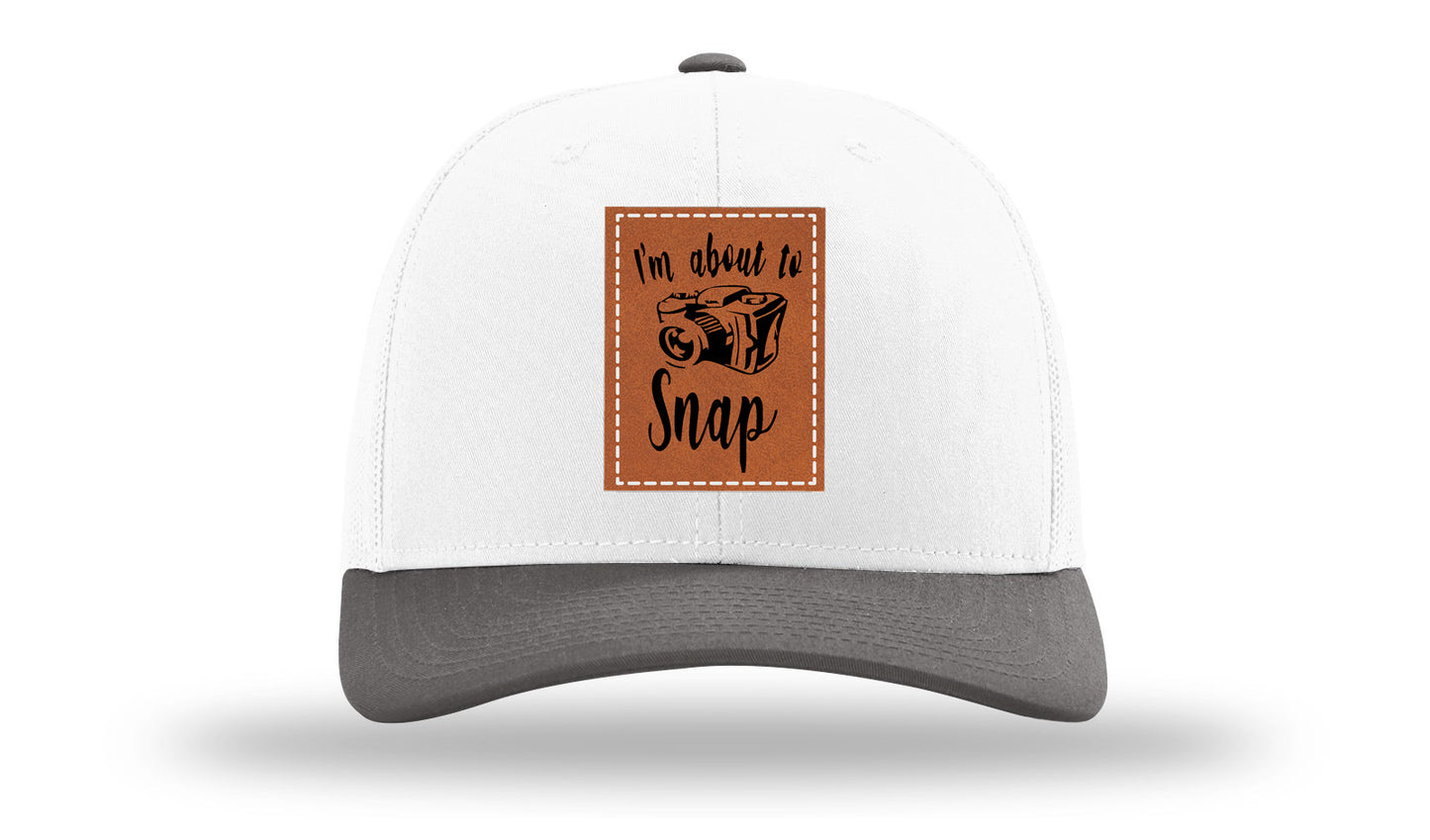 I'm About To Snap Leather Patch Richardson 112 Hat-White / Charcaol - CMB 