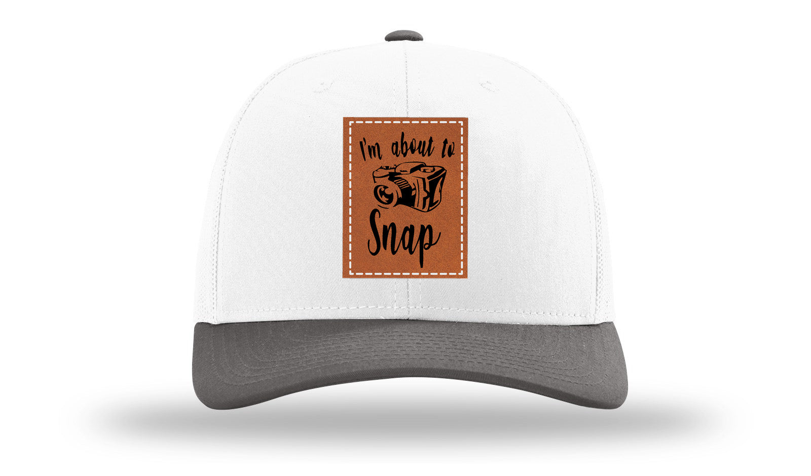 I'm About To Snap Leather Patch Richardson 112 Hat-White / Charcaol - CMB 