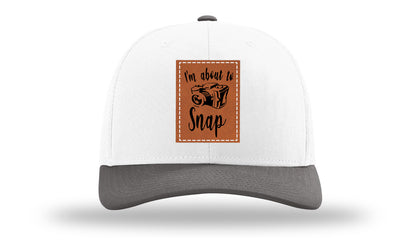 I'm About To Snap Leather Patch Richardson 112 Hat-White / Charcaol - CMB 
