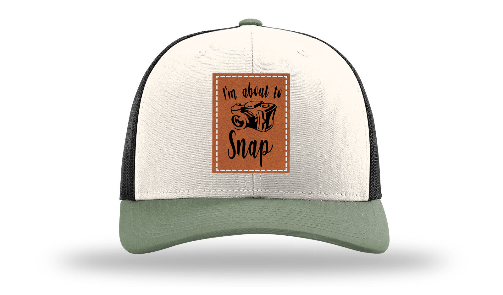 I'm About To Snap Leather Patch Richardson 112 Hat-Cream / Black / Loden