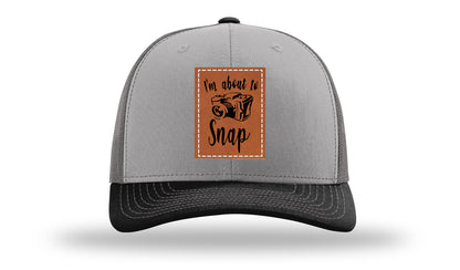 I'm About To Snap Leather Patch Richardson 112 Hat-Grey / Charcoal / Black