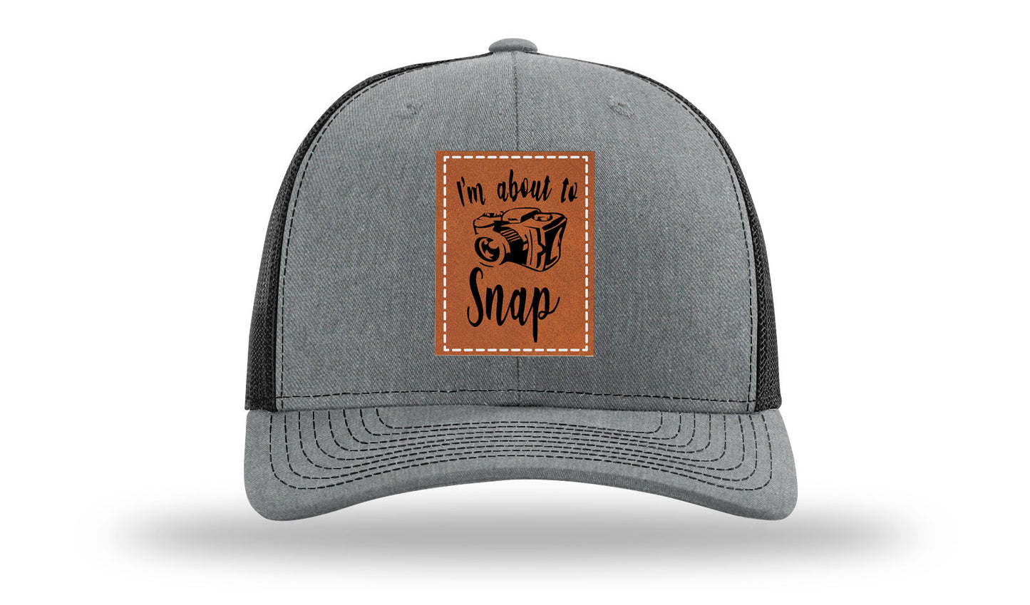 I'm About To Snap Leather Patch Richardson 112 Hat-Heather Grey / Black