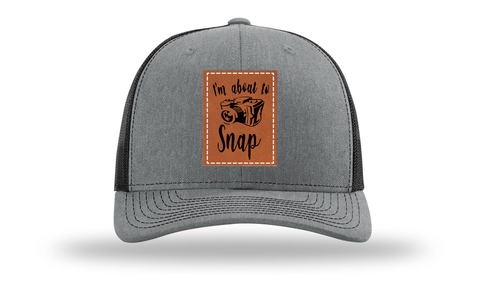 I'm About To Snap Leather Patch Richardson 112 Hat-Heather Grey / Black